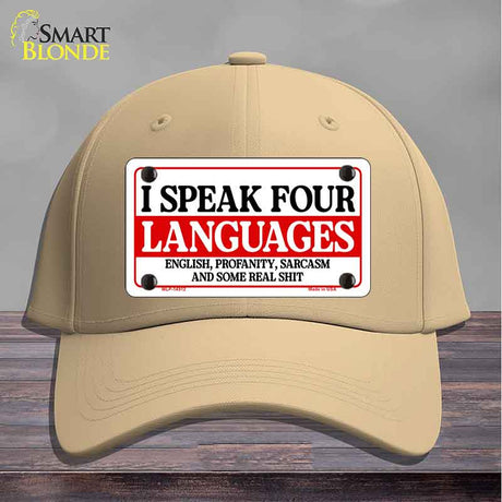 I Speak Four Languages Novelty License Plate Hat HAT-MLP-14512