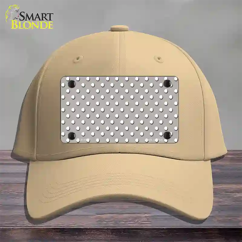 Grey Polka Dot Novelty License Plate Hat Cotton / Khaki