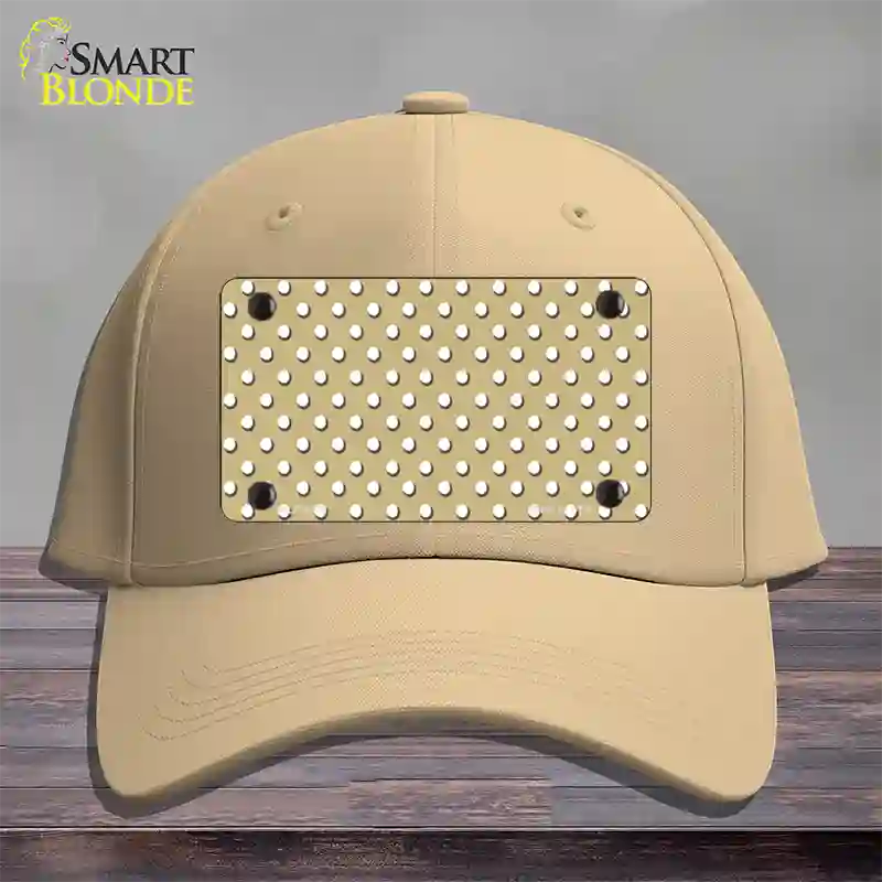 Gold Polka Dot Novelty License Plate Hat Cotton / Khaki