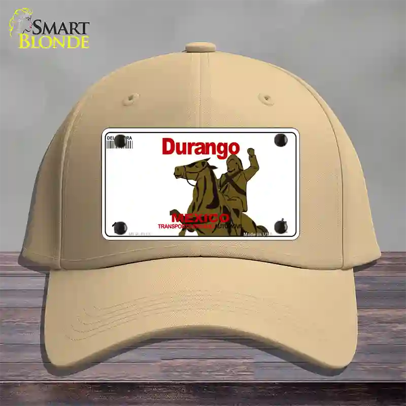 Durango Mexico Novelty License Plate Hat Cotton / Khaki