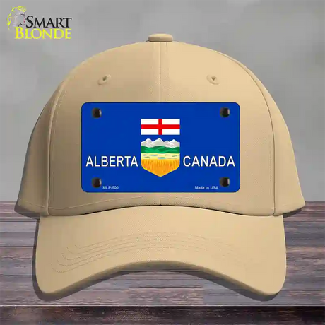 Alberta Canada Novelty License Plate Hat Cotton / Khaki