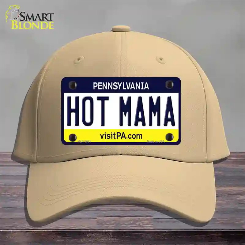 Hot Mama Pennsylvania State Novelty License Plate Hat Cotton / Khaki