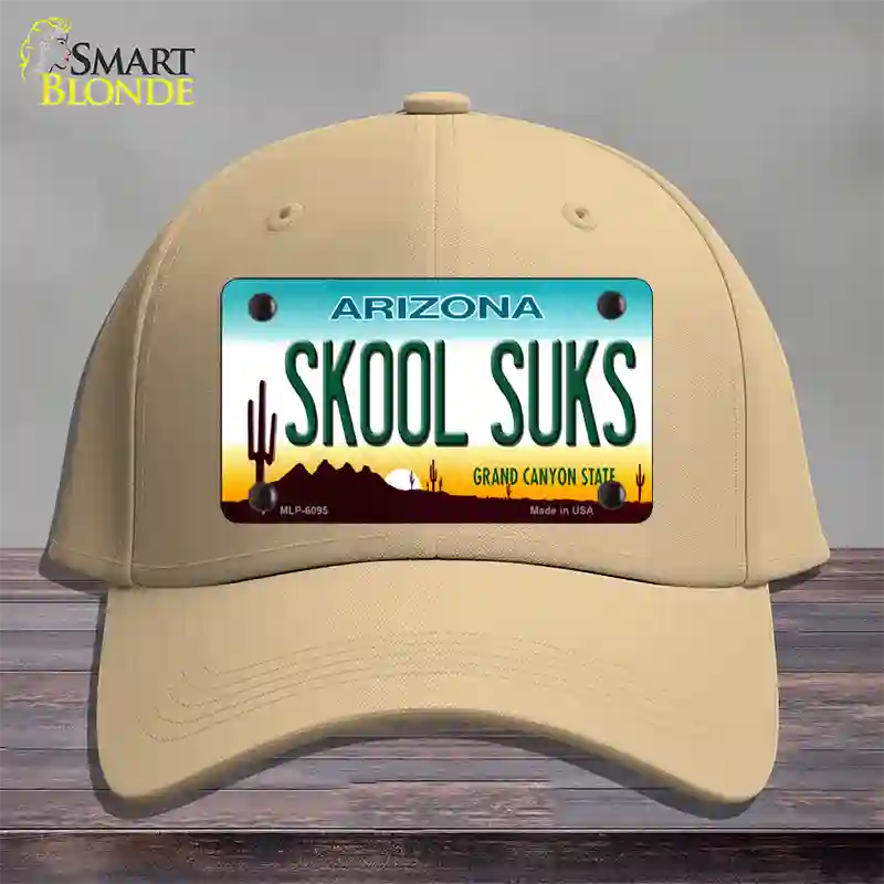Arizona Skool Suks Novelty License Plate Hat Cotton / Khaki