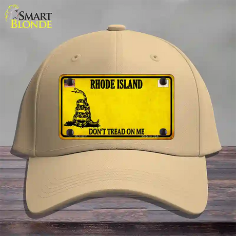 Rhode Island Dont Tread On Me Novelty License Plate Hat Cotton / Khaki