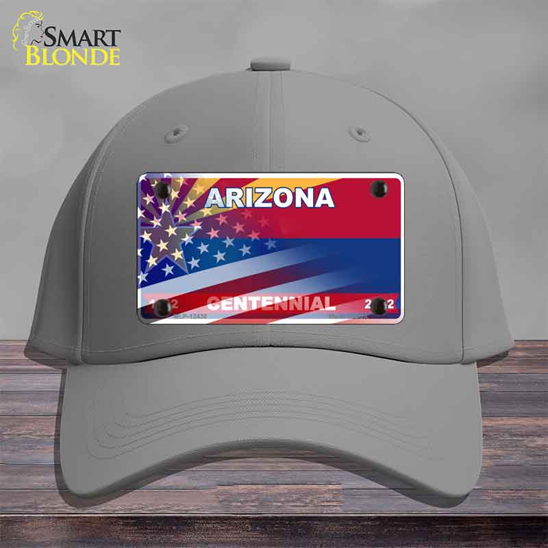 Arizona Centennial American Flag Novelty License Plate Hat HAT-MLP-12436
