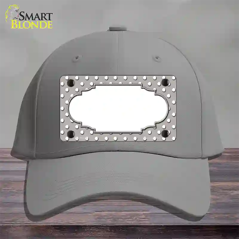 Scallop Grey White Polka Dot Novelty License Plate Hat Cotton / Gray