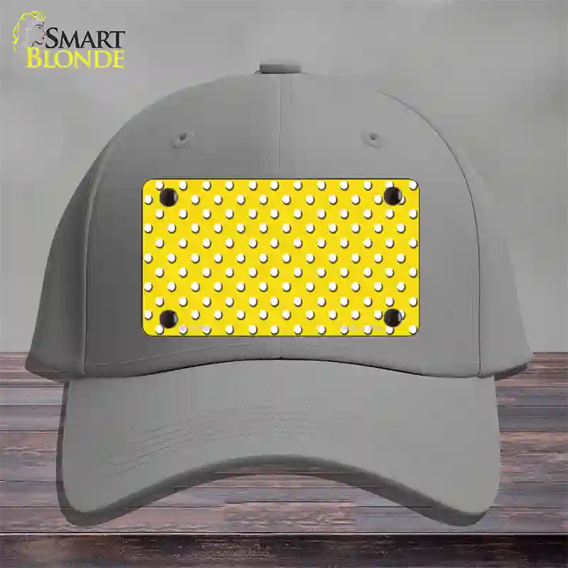 Yellow Polka Dot Novelty License Plate Hat Cotton / Gray