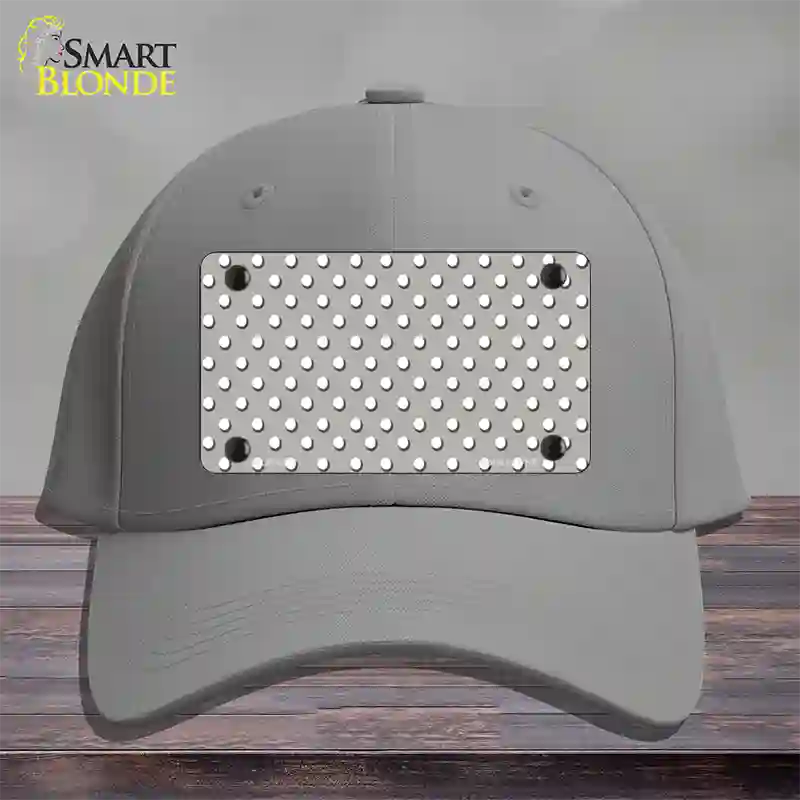 Grey Polka Dot Novelty License Plate Hat Cotton / Gray