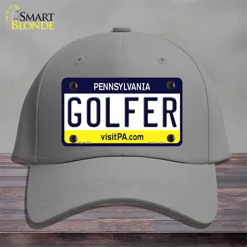 Golfer Pennsylvania State Novelty License Plate Hat Cotton / Gray