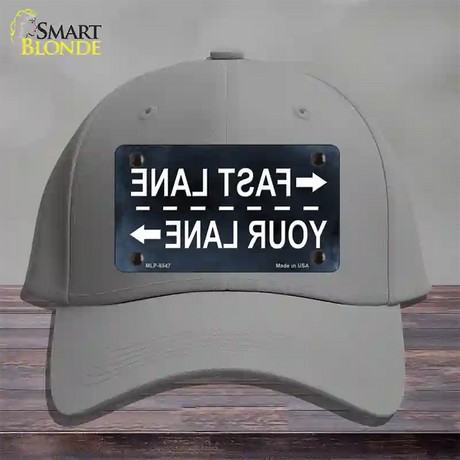 Fast Lane Your Lane Novelty License Plate Hat Cotton / Gray