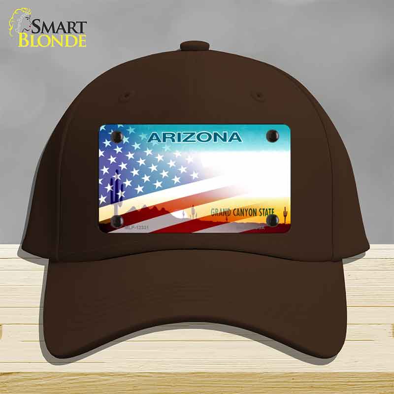 Arizona with American Flag Novelty License Plate Hat HAT-MLP-12331