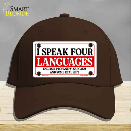 I Speak Four Languages Novelty License Plate Hat HAT-MLP-14512