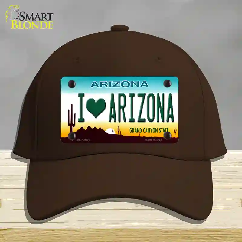 I Love Arizona Novelty License Plate Hat Cotton / Dark Brown