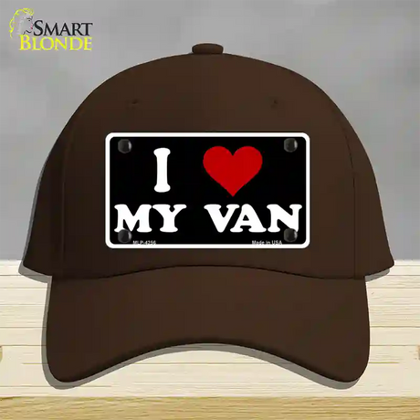 I Love My Van Black Novelty License Plate Hat Cotton / Dark Brown