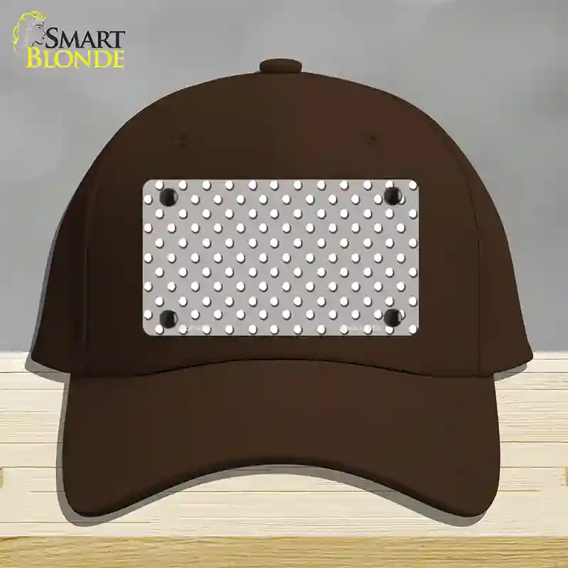 Grey Polka Dot Novelty License Plate Hat Cotton / Dark Brown