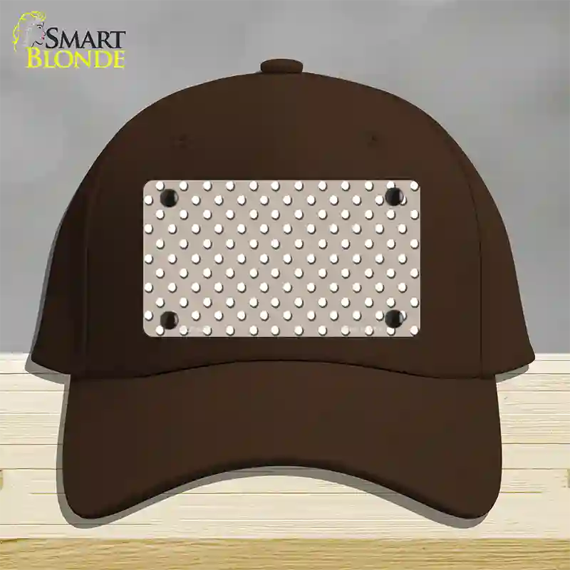 Tan Polka Dot Novelty License Plate Hat Cotton / Dark Brown