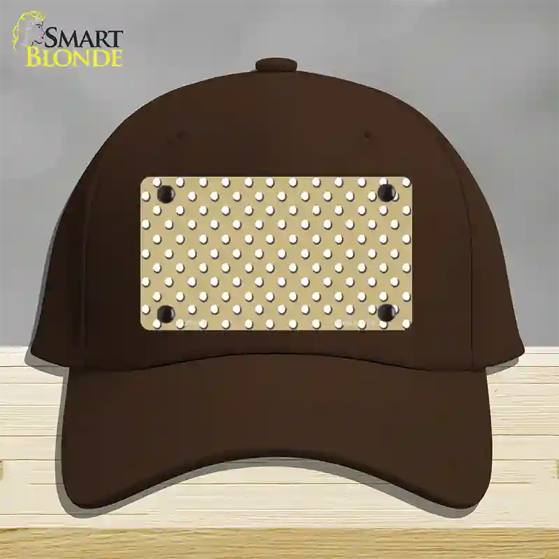 Gold Polka Dot Novelty License Plate Hat Cotton / Dark Brown