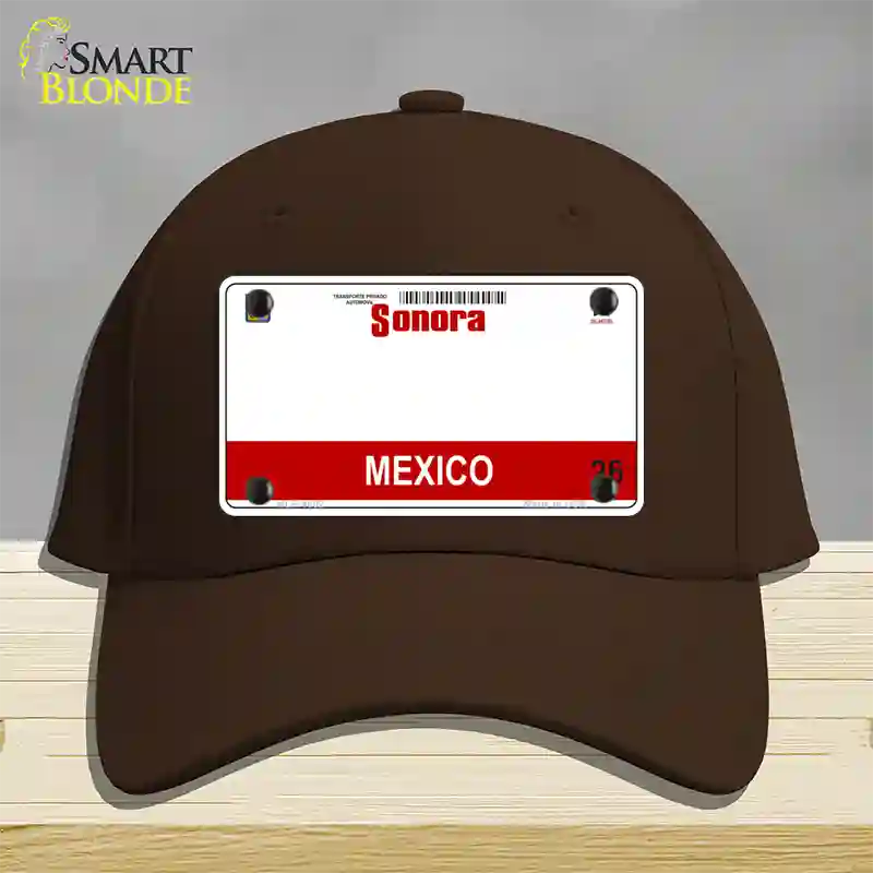 Sonora Mexico Novelty License Plate Hat Cotton / Dark Brown