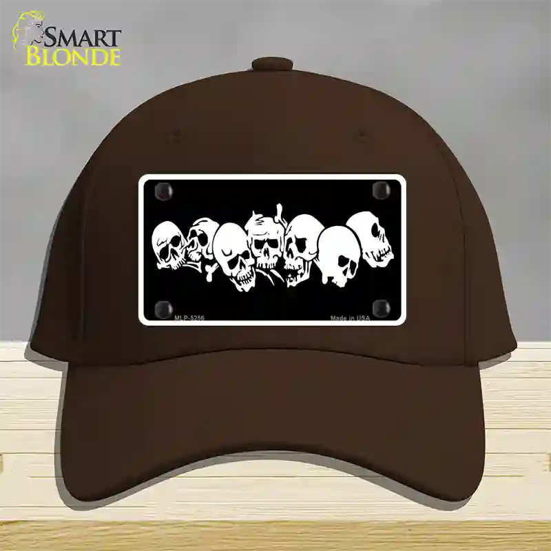 Skulls Novelty License Plate Hat Cotton / Dark Brown