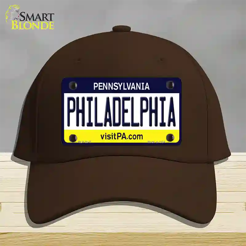Philadelphia Pennsylvania State Novelty License Plate Hat Cotton / Dark Brown
