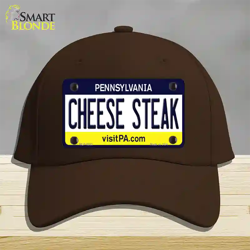 Cheese Steak Pennsylvania State Novelty License Plate Hat Cotton / Dark Brown
