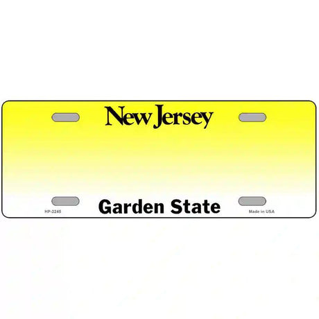 New Jersey Novelty State Blank Metal License Plate