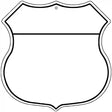 White|Black Plain Highway Shield Metal Sign 12" (HS)