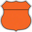 Orange|Black Plain Highway Shield Metal Sign 12" (HS)