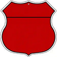 Red|Black Plain Highway Shield Metal Sign 12" (HS)
