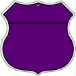 Purple|Black Plain Highway Shield Metal Sign 12" (HS)
