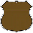 Brown|Black Plain Highway Shield Metal Sign 12" (HS)