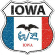 Iowa State Flag Highway Shield Metal Sign 12" (HS)