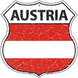 Austria Flag Highway Shield Metal Sign 12" (HS)