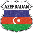 Azerbaijan Flag Highway Shield Metal Sign 12" (HS)