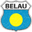 Belau Flag Highway Shield Metal Sign 12" (HS)