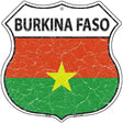 Burkina Faso Flag Highway Shield Metal Sign 12" (HS)