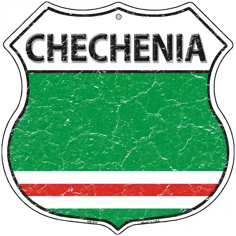 Chechenia Flag Highway Shield Metal Sign 12" (HS)