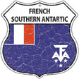 French Southern Antartic Flag Highway Shield Metal Sign 12" (HS)