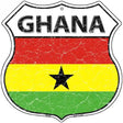Ghana Flag Highway Shield Metal Sign 12" (HS)