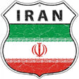 Iran Flag Highway Shield Metal Sign 12" (HS)