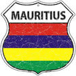 Mauritius Flag Highway Shield Metal Sign 12" (HS)