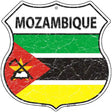 Mozambique Flag Highway Shield Metal Sign 12" (HS)