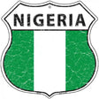 Nigeria Flag Highway Shield Metal Sign 12" (HS)
