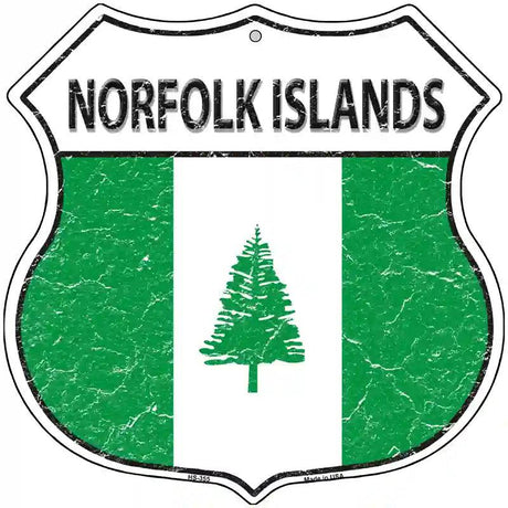 Norfolk Islands Flag Highway Shield Metal Sign 12" (HS)