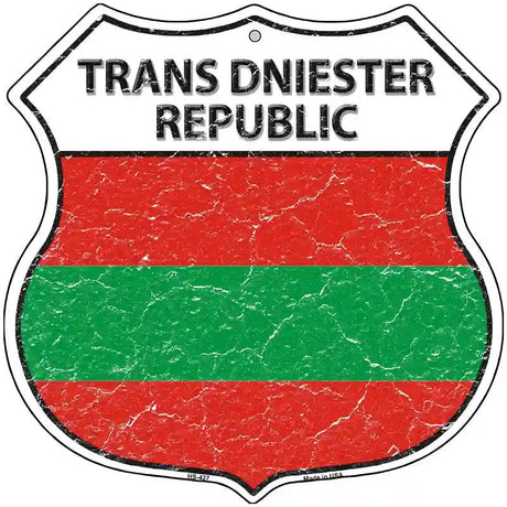 Trans Dniester Republic Flag Highway Shield Metal Sign 12" (HS)