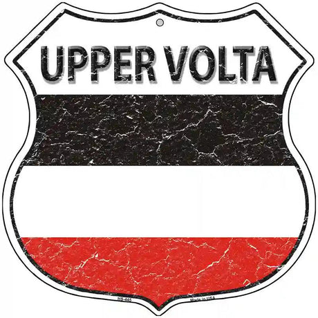 Upper Volta Flag Highway Shield Metal Sign 12" (HS)