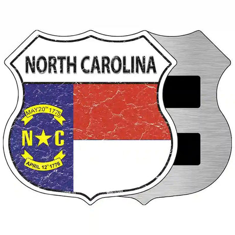 North Carolina State Flag Highway Shield Metal Sign 5" (HSM)
