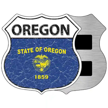 Oregon State Flag Highway Shield Metal Sign 5" (HSM)