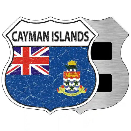 Cayman Islands Flag Highway Shield Metal Sign 5" (HSM)
