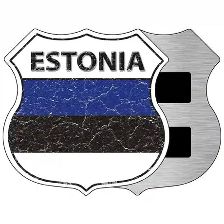 Estonia Flag Highway Shield Metal Sign 5" (HSM)